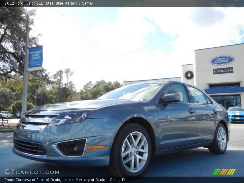 Steel Blue Metallic / Camel 2012 Ford Fusion SEL