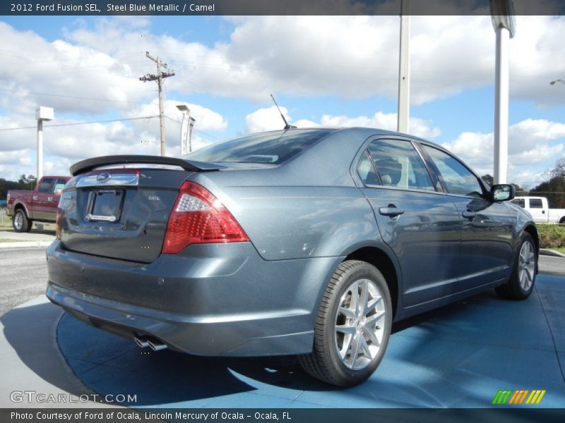 Steel Blue Metallic / Camel 2012 Ford Fusion SEL