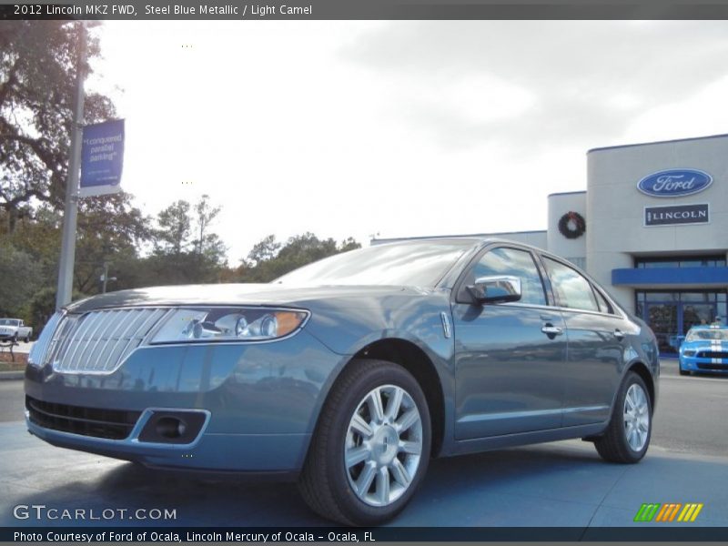 Steel Blue Metallic / Light Camel 2012 Lincoln MKZ FWD