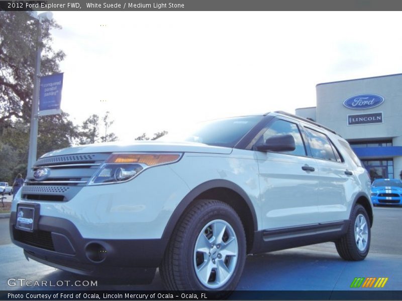 White Suede / Medium Light Stone 2012 Ford Explorer FWD
