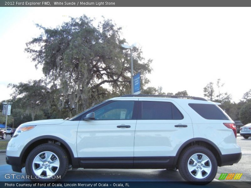 White Suede / Medium Light Stone 2012 Ford Explorer FWD