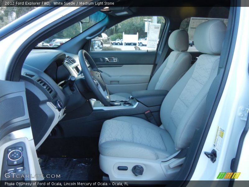 White Suede / Medium Light Stone 2012 Ford Explorer FWD