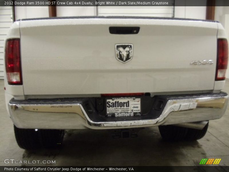 Bright White / Dark Slate/Medium Graystone 2012 Dodge Ram 3500 HD ST Crew Cab 4x4 Dually
