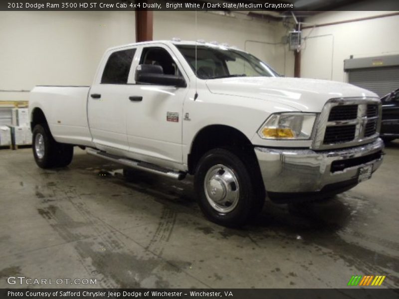 Bright White / Dark Slate/Medium Graystone 2012 Dodge Ram 3500 HD ST Crew Cab 4x4 Dually