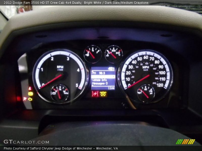 Bright White / Dark Slate/Medium Graystone 2012 Dodge Ram 3500 HD ST Crew Cab 4x4 Dually