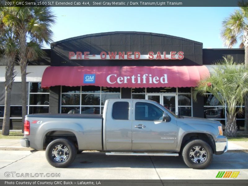 Steel Gray Metallic / Dark Titanium/Light Titanium 2007 GMC Sierra 1500 SLT Extended Cab 4x4