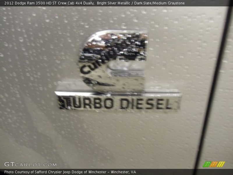Bright Silver Metallic / Dark Slate/Medium Graystone 2012 Dodge Ram 3500 HD ST Crew Cab 4x4 Dually