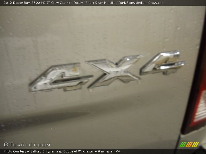 Bright Silver Metallic / Dark Slate/Medium Graystone 2012 Dodge Ram 3500 HD ST Crew Cab 4x4 Dually