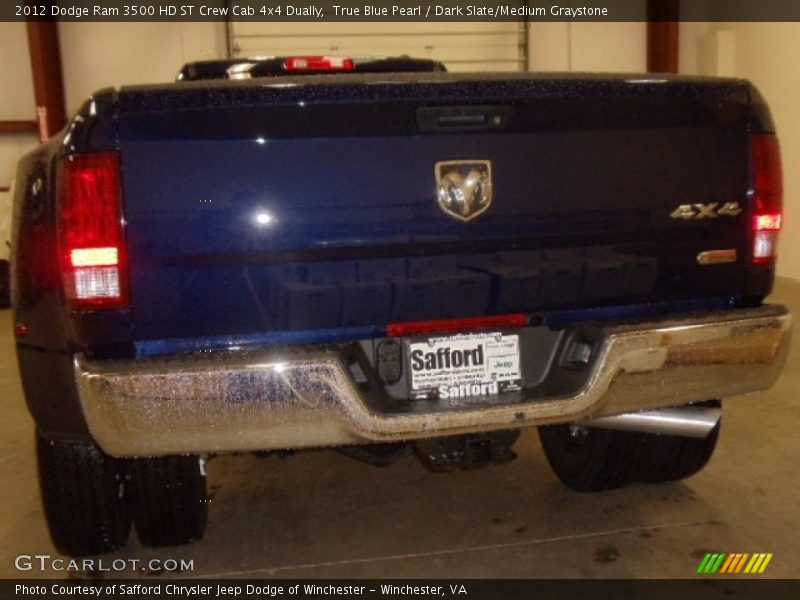 True Blue Pearl / Dark Slate/Medium Graystone 2012 Dodge Ram 3500 HD ST Crew Cab 4x4 Dually