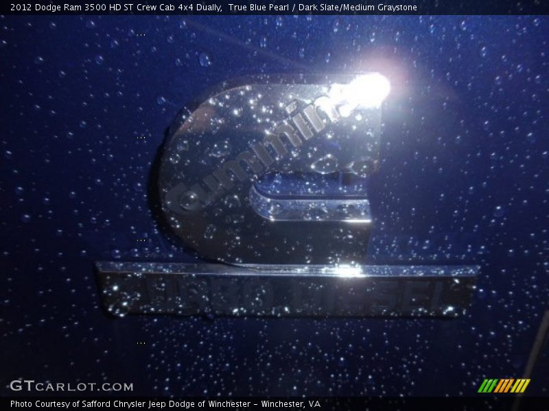 True Blue Pearl / Dark Slate/Medium Graystone 2012 Dodge Ram 3500 HD ST Crew Cab 4x4 Dually