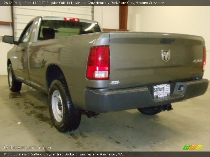 Mineral Gray Metallic / Dark Slate Gray/Medium Graystone 2012 Dodge Ram 1500 ST Regular Cab 4x4