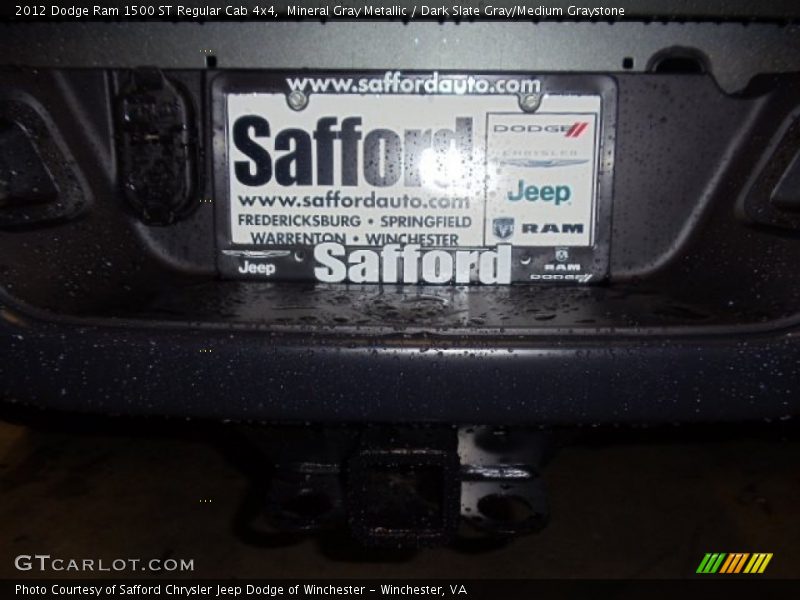 Mineral Gray Metallic / Dark Slate Gray/Medium Graystone 2012 Dodge Ram 1500 ST Regular Cab 4x4