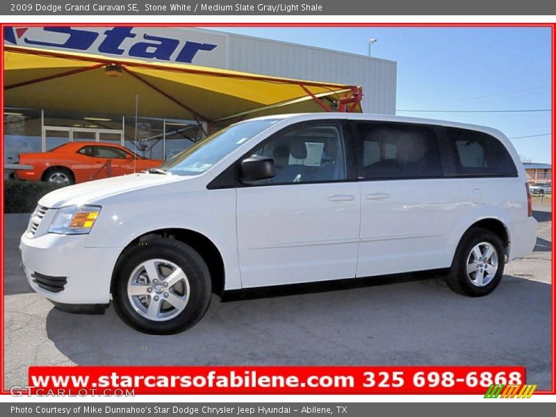 Stone White / Medium Slate Gray/Light Shale 2009 Dodge Grand Caravan SE