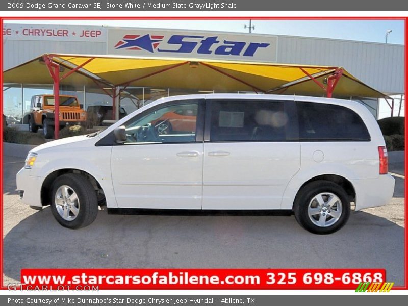 Stone White / Medium Slate Gray/Light Shale 2009 Dodge Grand Caravan SE