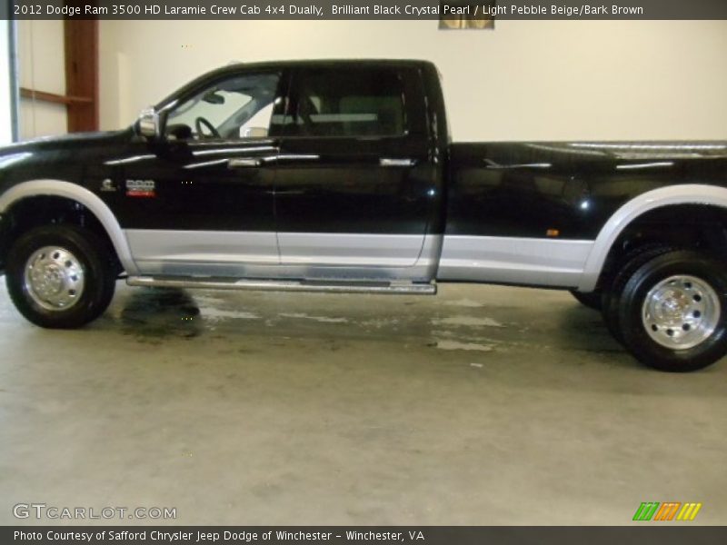 Brilliant Black Crystal Pearl / Light Pebble Beige/Bark Brown 2012 Dodge Ram 3500 HD Laramie Crew Cab 4x4 Dually