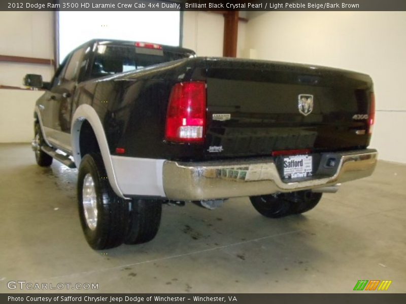 Brilliant Black Crystal Pearl / Light Pebble Beige/Bark Brown 2012 Dodge Ram 3500 HD Laramie Crew Cab 4x4 Dually