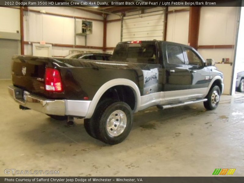 Brilliant Black Crystal Pearl / Light Pebble Beige/Bark Brown 2012 Dodge Ram 3500 HD Laramie Crew Cab 4x4 Dually