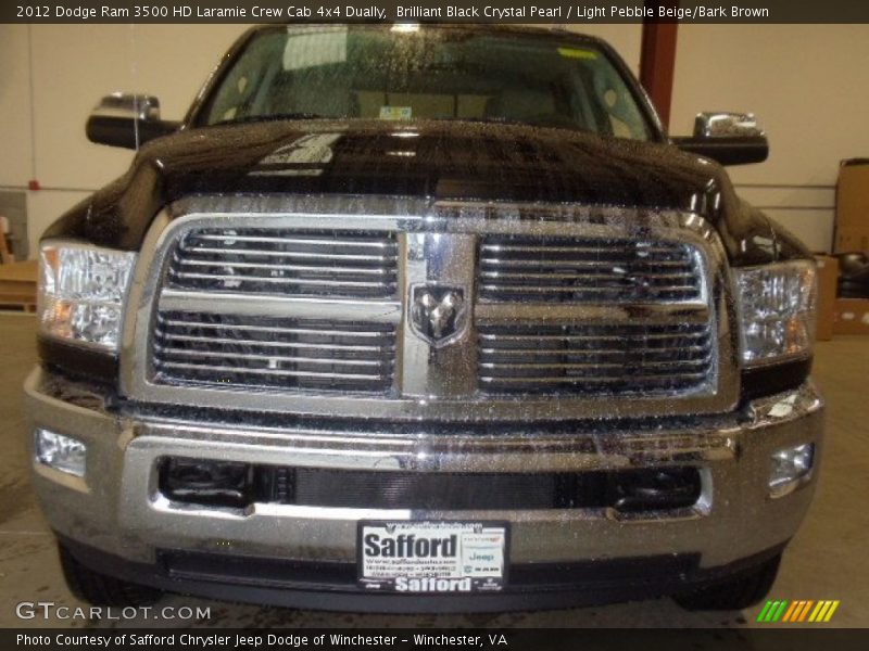 Brilliant Black Crystal Pearl / Light Pebble Beige/Bark Brown 2012 Dodge Ram 3500 HD Laramie Crew Cab 4x4 Dually