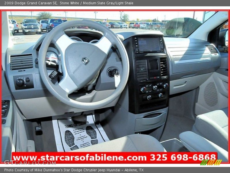 Stone White / Medium Slate Gray/Light Shale 2009 Dodge Grand Caravan SE