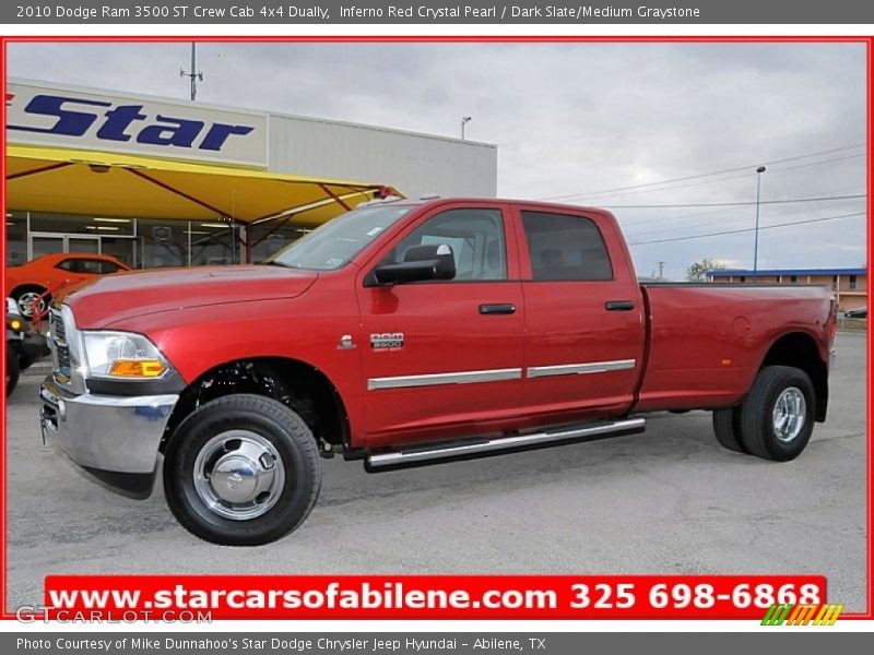 Inferno Red Crystal Pearl / Dark Slate/Medium Graystone 2010 Dodge Ram 3500 ST Crew Cab 4x4 Dually