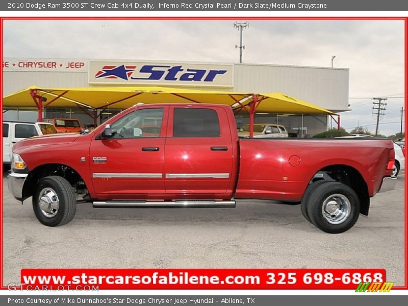 Inferno Red Crystal Pearl / Dark Slate/Medium Graystone 2010 Dodge Ram 3500 ST Crew Cab 4x4 Dually