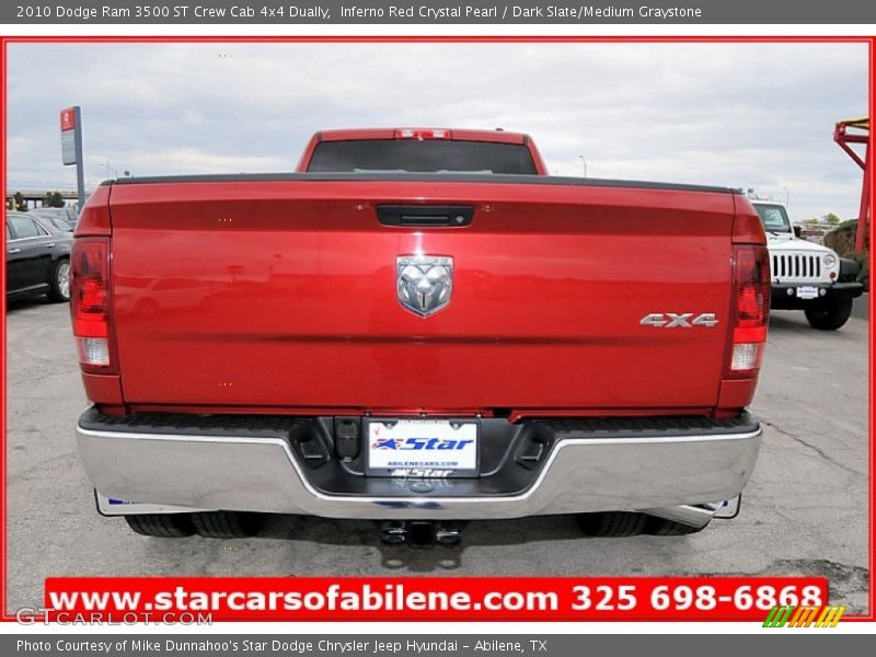 Inferno Red Crystal Pearl / Dark Slate/Medium Graystone 2010 Dodge Ram 3500 ST Crew Cab 4x4 Dually