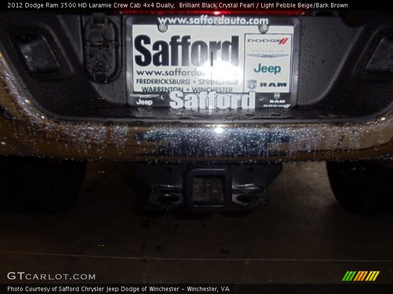 Brilliant Black Crystal Pearl / Light Pebble Beige/Bark Brown 2012 Dodge Ram 3500 HD Laramie Crew Cab 4x4 Dually