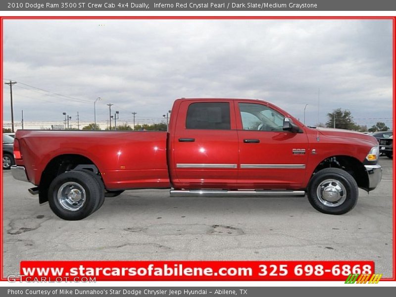 Inferno Red Crystal Pearl / Dark Slate/Medium Graystone 2010 Dodge Ram 3500 ST Crew Cab 4x4 Dually