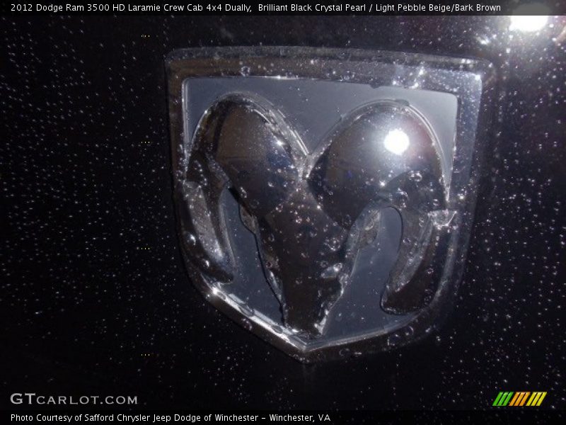 Brilliant Black Crystal Pearl / Light Pebble Beige/Bark Brown 2012 Dodge Ram 3500 HD Laramie Crew Cab 4x4 Dually