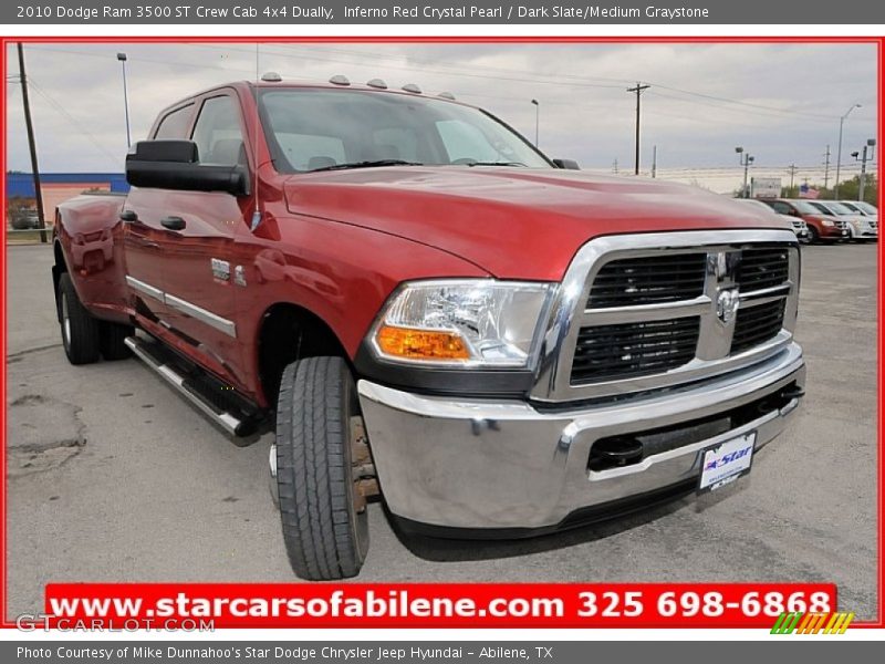 Inferno Red Crystal Pearl / Dark Slate/Medium Graystone 2010 Dodge Ram 3500 ST Crew Cab 4x4 Dually