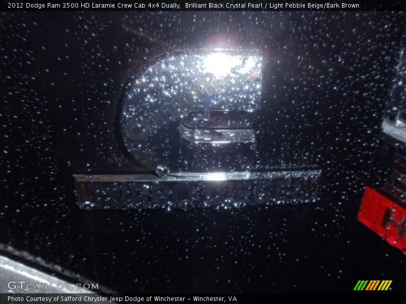 Brilliant Black Crystal Pearl / Light Pebble Beige/Bark Brown 2012 Dodge Ram 3500 HD Laramie Crew Cab 4x4 Dually