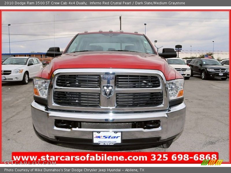 Inferno Red Crystal Pearl / Dark Slate/Medium Graystone 2010 Dodge Ram 3500 ST Crew Cab 4x4 Dually