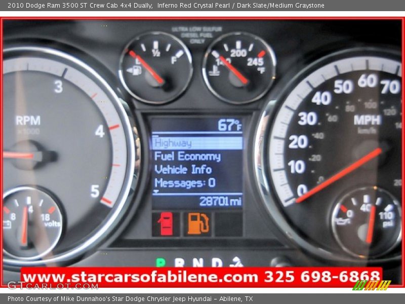 Inferno Red Crystal Pearl / Dark Slate/Medium Graystone 2010 Dodge Ram 3500 ST Crew Cab 4x4 Dually