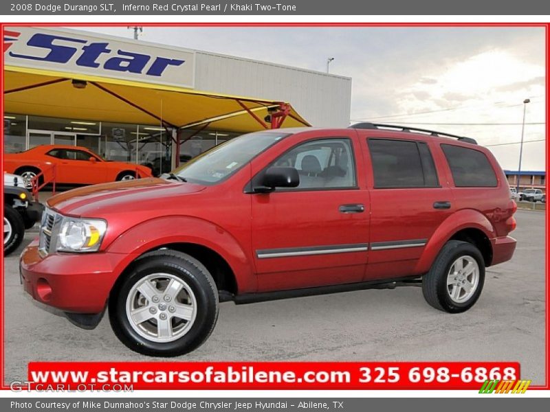 Inferno Red Crystal Pearl / Khaki Two-Tone 2008 Dodge Durango SLT