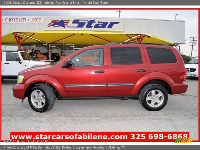 Inferno Red Crystal Pearl / Khaki Two-Tone 2008 Dodge Durango SLT