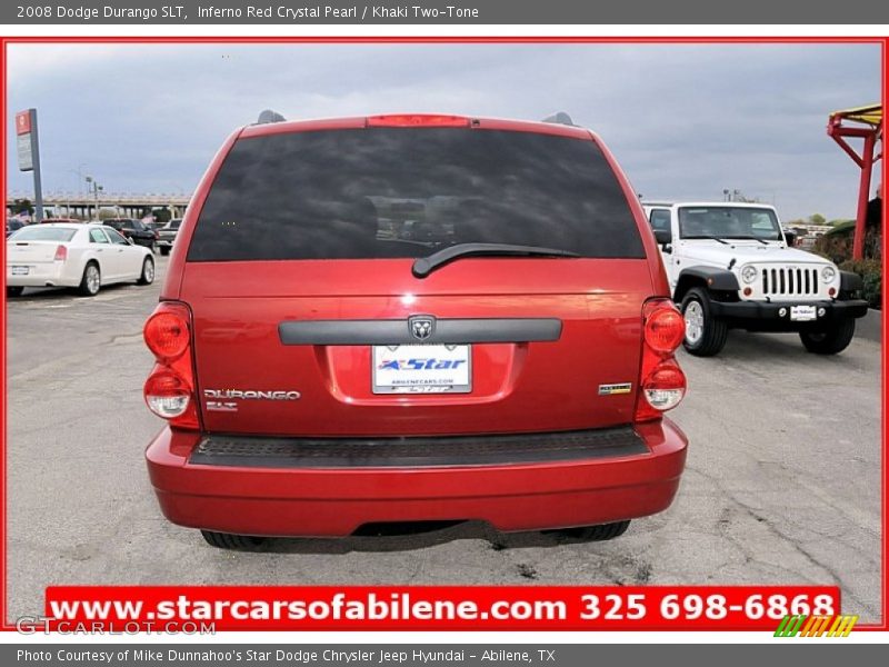 Inferno Red Crystal Pearl / Khaki Two-Tone 2008 Dodge Durango SLT