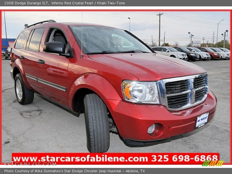 Inferno Red Crystal Pearl / Khaki Two-Tone 2008 Dodge Durango SLT