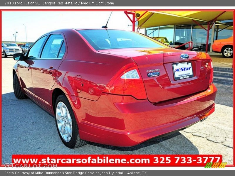 Sangria Red Metallic / Medium Light Stone 2010 Ford Fusion SE