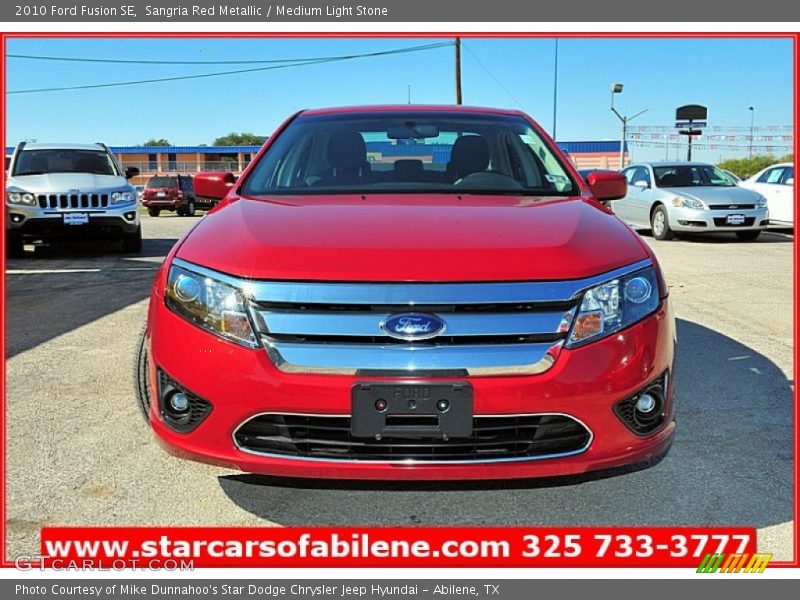 Sangria Red Metallic / Medium Light Stone 2010 Ford Fusion SE