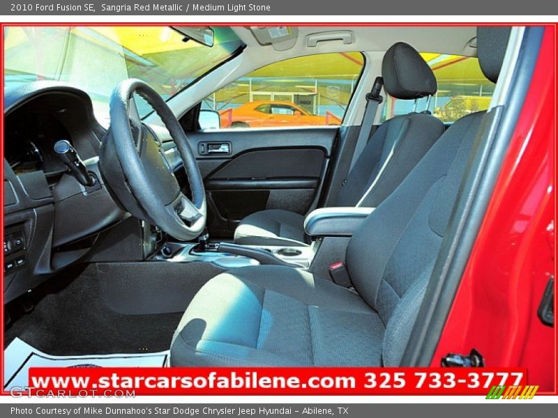 Sangria Red Metallic / Medium Light Stone 2010 Ford Fusion SE