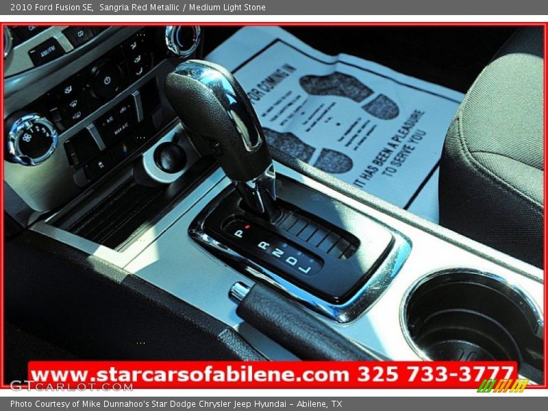 Sangria Red Metallic / Medium Light Stone 2010 Ford Fusion SE