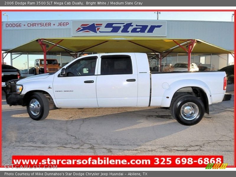Bright White / Medium Slate Gray 2006 Dodge Ram 3500 SLT Mega Cab Dually