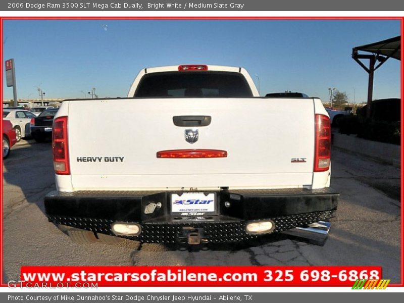 Bright White / Medium Slate Gray 2006 Dodge Ram 3500 SLT Mega Cab Dually
