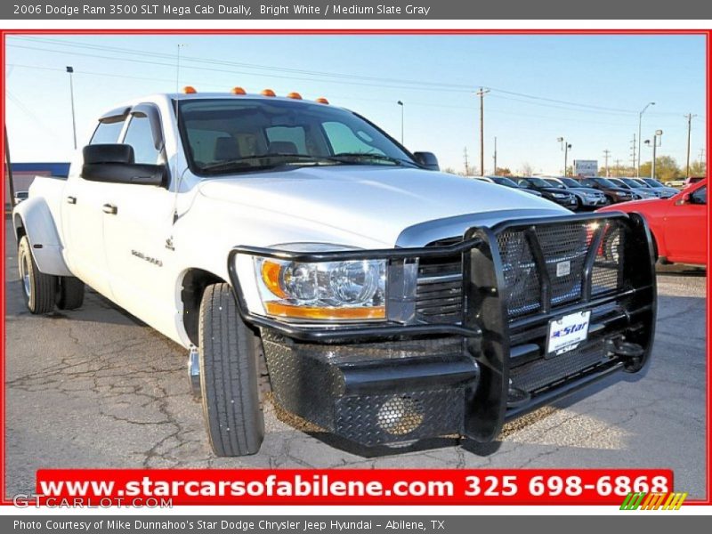 Bright White / Medium Slate Gray 2006 Dodge Ram 3500 SLT Mega Cab Dually