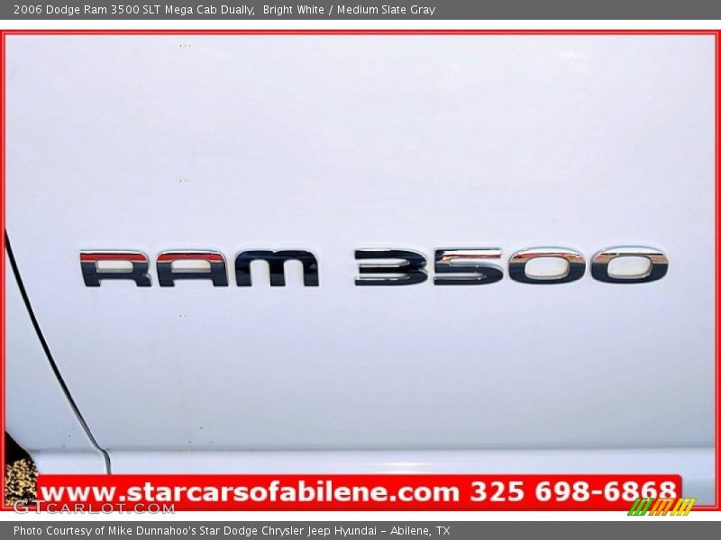 Bright White / Medium Slate Gray 2006 Dodge Ram 3500 SLT Mega Cab Dually