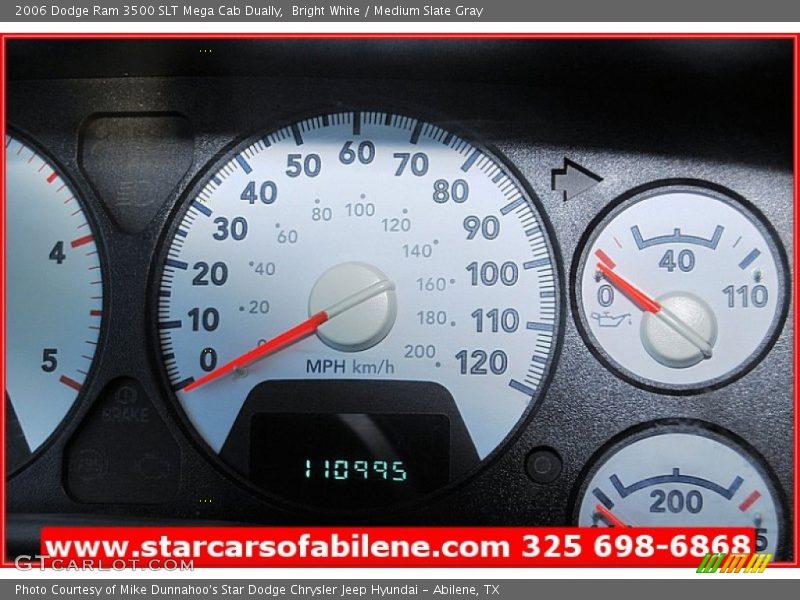 Bright White / Medium Slate Gray 2006 Dodge Ram 3500 SLT Mega Cab Dually
