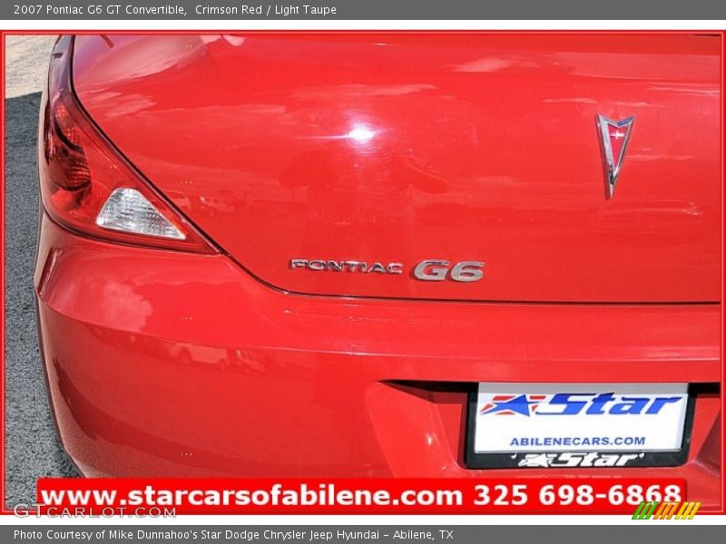 Crimson Red / Light Taupe 2007 Pontiac G6 GT Convertible