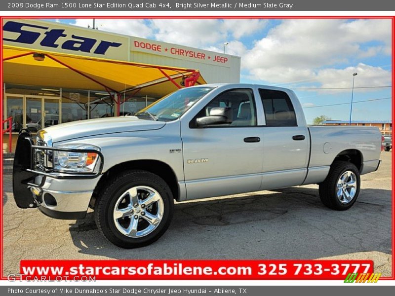 Bright Silver Metallic / Medium Slate Gray 2008 Dodge Ram 1500 Lone Star Edition Quad Cab 4x4