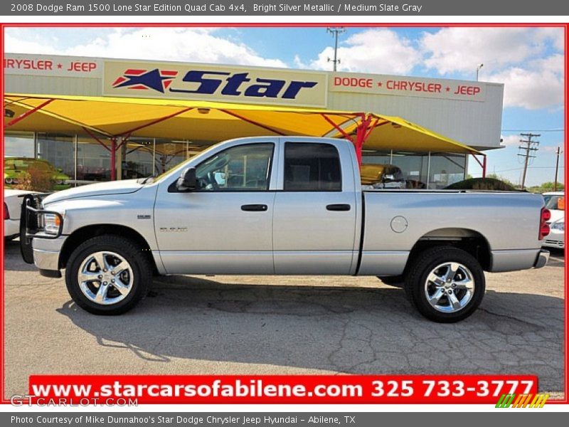 Bright Silver Metallic / Medium Slate Gray 2008 Dodge Ram 1500 Lone Star Edition Quad Cab 4x4