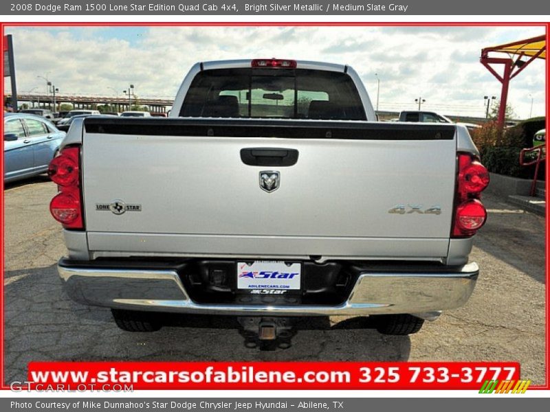 Bright Silver Metallic / Medium Slate Gray 2008 Dodge Ram 1500 Lone Star Edition Quad Cab 4x4